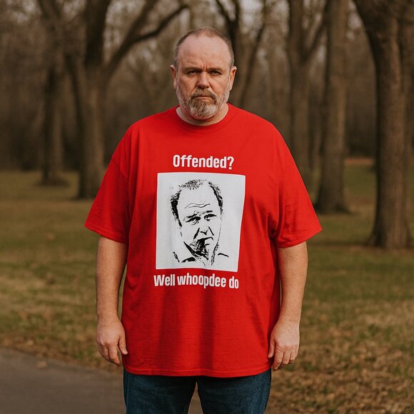 NEW ARCHIE BUNKER Red 5XLWhoop Dee Do Funny Graphic Tee Shirt Unisex Art to Wear - Picture 1 of 12